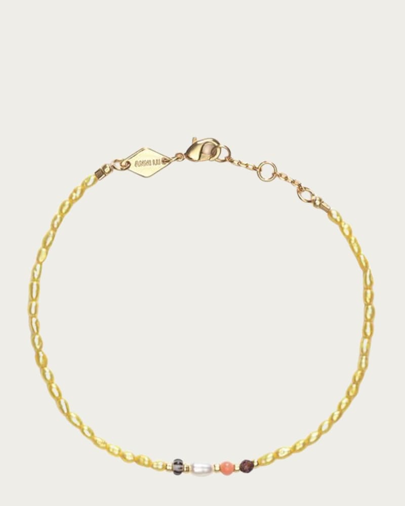 Front of a size O/S Rice & Shine Bracelet in Yellow Cream in Yellow Cream by ANNI LU. | dia_product_style_image_id:331460